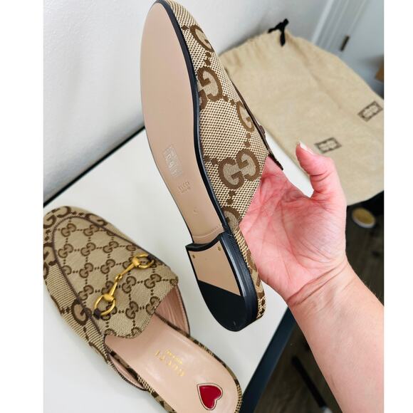NWOT Gucci Princetown Slipper in Beige & Ebony GG Canvas 40 / 10 - Picture 11 of 16